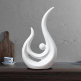 Maxbell Abstract Phoenix Figurines Sculpture Ceramic Statue White 25cmx14cm