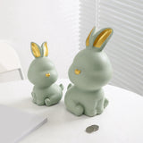 Maxbell Rabbit Piggy Box Statue Container Money Box for Toddler 18cmx12cmx9cm