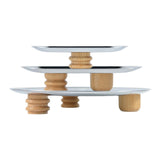 Maxbell Storage Tray Stainless Steel Holder Stand for Decoration Ornament Silver Combination