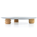 Maxbell Storage Tray Stainless Steel Holder Stand for Decoration Ornament Silver Combination