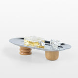 Maxbell Storage Tray Stainless Steel Holder Stand for Decoration Ornament Silver Combination