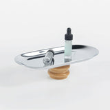 Maxbell Storage Tray Stainless Steel Holder Stand for Decoration Ornament Silver Combination