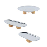 Maxbell Storage Tray Stainless Steel Holder Stand for Decoration Ornament Silver Combination
