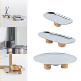 Maxbell Storage Tray Stainless Steel Holder Stand for Decoration Ornament Silver Combination