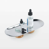 Maxbell Storage Tray Stainless Steel Holder Stand for Decoration Ornament Silver Combination