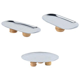 Maxbell Storage Tray Stainless Steel Holder Stand for Decoration Ornament Silver Combination