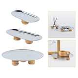 Maxbell Storage Tray Stainless Steel Holder Stand for Decoration Ornament Silver Combination