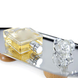 Maxbell Storage Tray Stainless Steel Holder Stand for Decoration Ornament Silver Combination