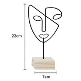 Maxbell Jewelry Display Rack Face Outline Sculpture Nordic for Shop Ornament Desktop Black