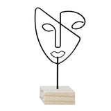 Maxbell Jewelry Display Rack Face Outline Sculpture Nordic for Shop Ornament Desktop Black