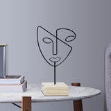 Maxbell Jewelry Display Rack Face Outline Sculpture Nordic for Shop Ornament Desktop Black