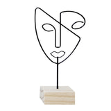 Maxbell Jewelry Display Rack Face Outline Sculpture Nordic for Shop Ornament Desktop Black