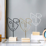 Maxbell Jewelry Display Rack Face Outline Sculpture Nordic for Shop Ornament Desktop White