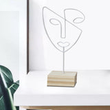 Maxbell Jewelry Display Rack Face Outline Sculpture Nordic for Shop Ornament Desktop White