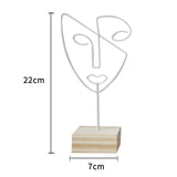 Maxbell Jewelry Display Rack Face Outline Sculpture Nordic for Shop Ornament Desktop White