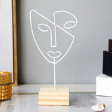 Maxbell Jewelry Display Rack Face Outline Sculpture Nordic for Shop Ornament Desktop White