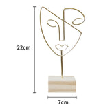 Maxbell Jewelry Display Rack Face Outline Sculpture Nordic for Shop Ornament Desktop Gold