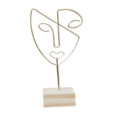 Maxbell Jewelry Display Rack Face Outline Sculpture Nordic for Shop Ornament Desktop Gold