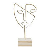 Maxbell Jewelry Display Rack Face Outline Sculpture Nordic for Shop Ornament Desktop Gold