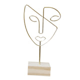 Maxbell Jewelry Display Rack Face Outline Sculpture Nordic for Shop Ornament Desktop Gold