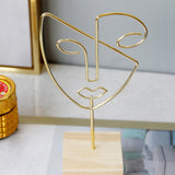 Maxbell Jewelry Display Rack Face Outline Sculpture Nordic for Shop Ornament Desktop Gold