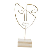 Maxbell Jewelry Display Rack Face Outline Sculpture Nordic for Shop Ornament Desktop Gold