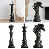 Maxbell Resin Chessmen Sculpture Craft Chess Pieces Statue for Desktop King