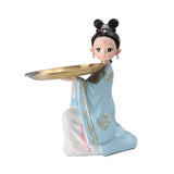 Maxbell Serving Tray Figurine Sculptures Jewelry Storage Desktop Resin Statues