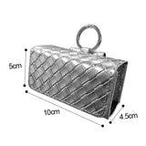 Maxbell Golf Ball Pouch Portable Carrying Bag Balls Holder Woven Pattern Silvery
