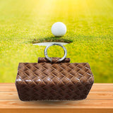 Maxbell Golf Ball Pouch Portable Carrying Bag Balls Holder Woven Pattern Brown