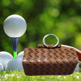 Maxbell Golf Ball Pouch Portable Carrying Bag Balls Holder Woven Pattern Brown