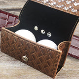 Maxbell Golf Ball Pouch Portable Carrying Bag Balls Holder Woven Pattern Brown