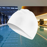 Maxbell Swimming Caps Silicone Swim Hat Durable Waterproof Long Hair Unisex White