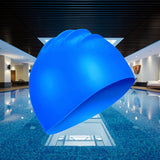 Maxbell Swimming Caps Silicone Swim Hat Durable Waterproof Long Hair Unisex Blue