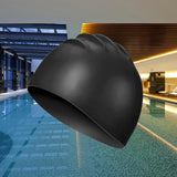 Maxbell Swimming Caps Silicone Swim Hat Durable Waterproof Long Hair Unisex Black