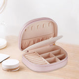 Maxbell Jewelry Case Removable Tray Portable Jewelry Bag for Bracelet Bead Rings Pink