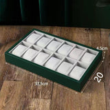 Maxbell Velvet Watch Tray Bracelet Bangle Watch Display for Drawers Table Dresser 12Slot