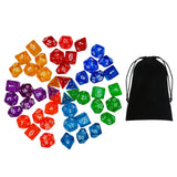 Maxbell Acrylic Polyhedral Dices Set Entertainment Toy Engraved for Board Game Props