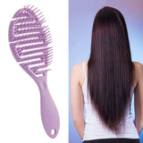 Maxbell Hair Brush S Shape Durable Massage Styling Tool for Wet Hair Dry Hair Men Purple