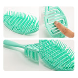 Maxbell Hair Brush S Shape Durable Massage Styling Tool for Wet Hair Dry Hair Men Green