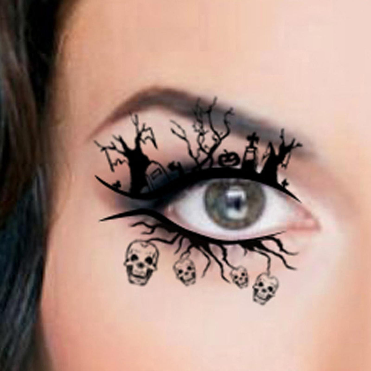 Maxbell Eye Liner Stickers Party of Halloween Lace Stickers Self Stick Reusable A