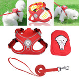 Maxbell Dogs Harness and Leash Set Chest Strap Padded for Outdoor Red Small