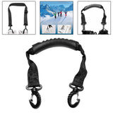Maxbell Ski Shoulder Carrier Heavy Duty Ski Wrapsties for Ski Boots Snowboarding 48cmx2.5cm Black