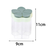 Maxbell Transparent 5 Grids Flip Spice Shaker Jars Net Shaped Pouring Port Green