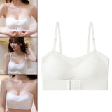 Maxbell Thin Women Seamless Bra Backless Push Fitness Women Yoga M White