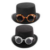 Maxbell Goth Steampunk Top Hat with Goggles Cosplay Costume Hat  Golden