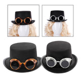 Maxbell Goth Steampunk Top Hat with Goggles Cosplay Costume Hat  Golden