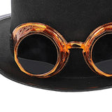 Maxbell Goth Steampunk Top Hat with Goggles Cosplay Costume Hat  Golden