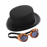 Maxbell Goth Steampunk Top Hat with Goggles Cosplay Costume Hat  Golden