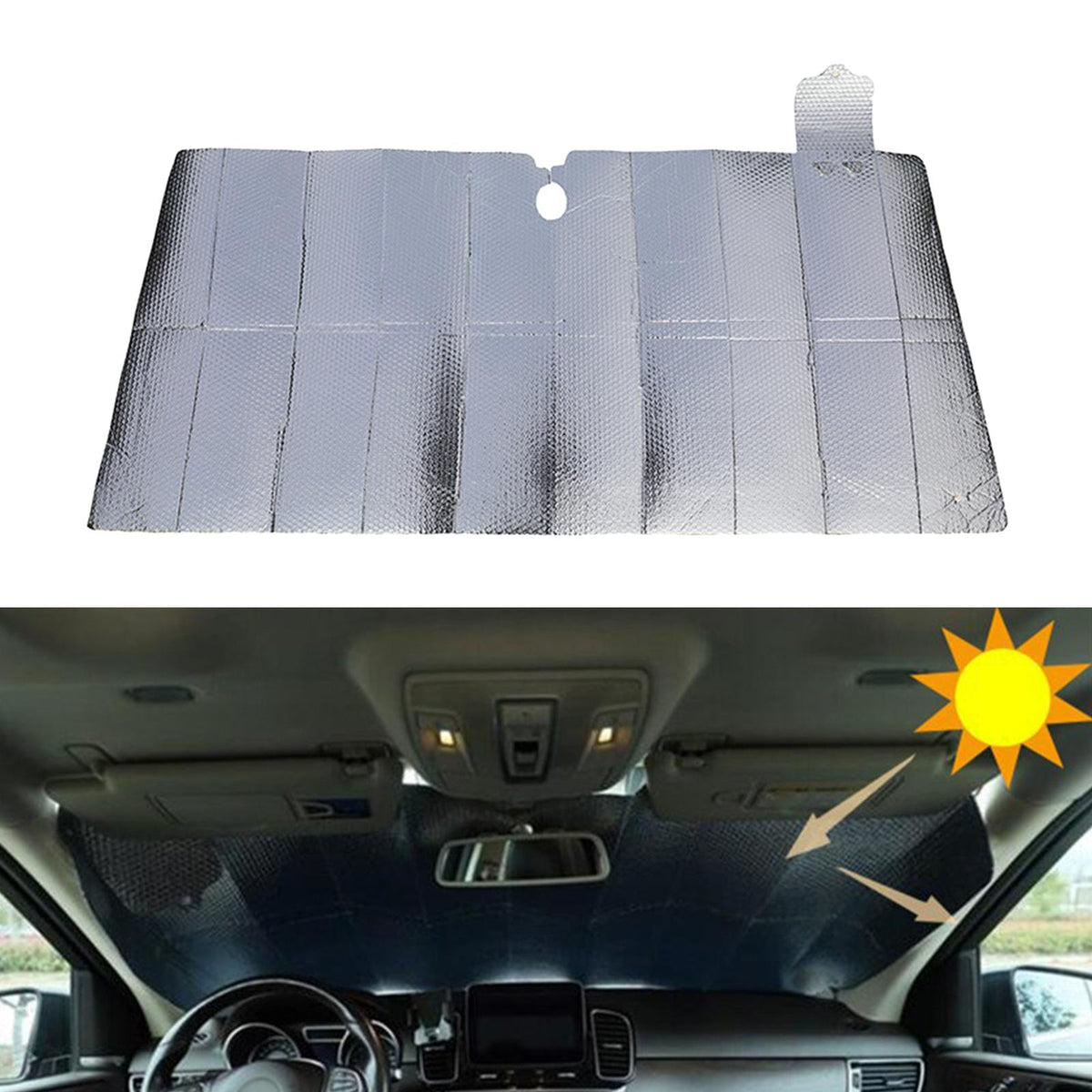 Maxbell Windshield Sun Shade Thicken Fits Windshield Silver